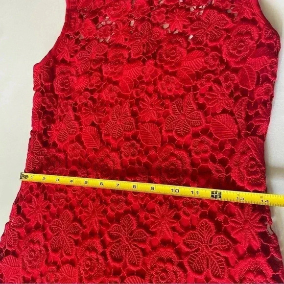 Ralph Lauren Collection Purple Label Embroidered Lace Crochet Red Midi Dress 2 - Picture 11 of 14